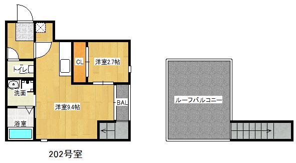 GRANDTIC ESPERANZA(1LDK/2階)の間取り写真
