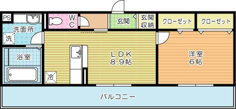 サニーイースト(1LDK/2階)の間取り写真