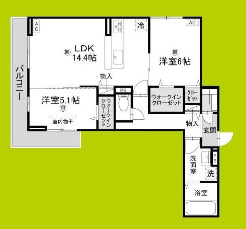 ディーレガシー中百舌鳥(2LDK/2階)の間取り写真