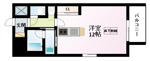 EBYU SHINOSAKA(ワンルーム/4階)の間取り写真
