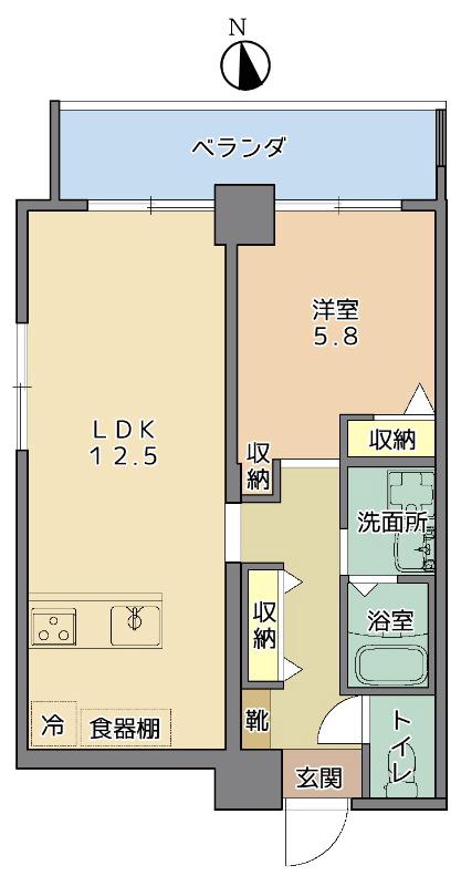 ESAN TERRACE 美里(1LDK/2階)の間取り写真