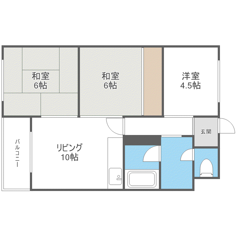 日光ハイツ(3LDK/3階)の間取り写真