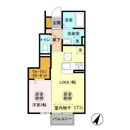REGALO(1LDK/1階)の間取り写真