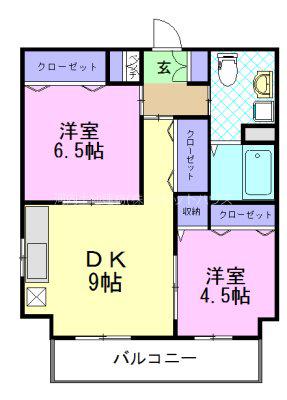 ゴールドライフマンション宇都宮(2DK/3階)の間取り写真