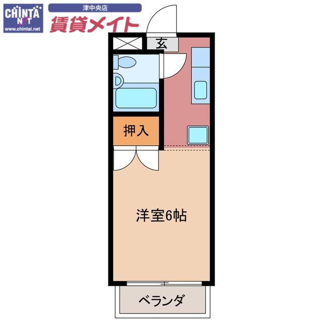アトリエK(1K/1階)の間取り写真