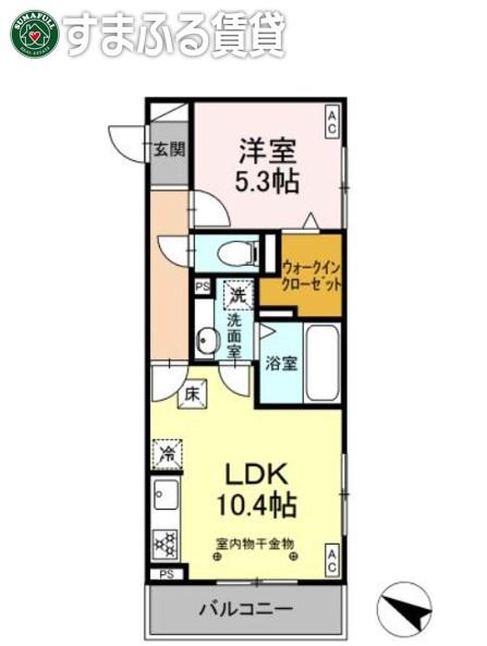 GRAND DーROOM 刈谷下重原(1LDK/3階)の間取り写真