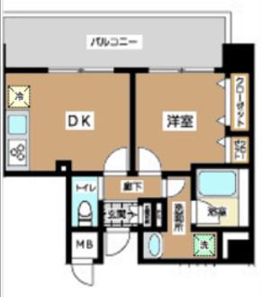 JU TOWER FRONT 北斎ST JU TOWER FRONT(1DK/4階)の間取り写真