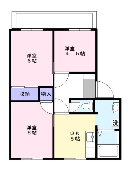 サンハイツ(3DK/2階)の間取り写真