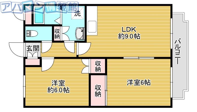グランドマンション(2LDK/1階)の間取り写真