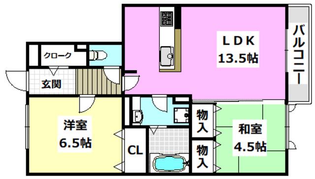 サンスクエア千里万博 A棟(2LDK/3階)の間取り写真