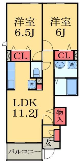 パルテール Ⅱ(2LDK/1階)の間取り写真