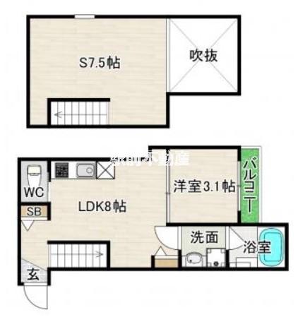DREAM STAGE 博多南 ROSA(1SLDK/2階)の間取り写真