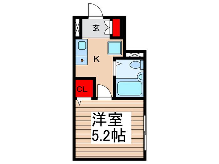 HANATERRACE谷塚(1K/2階)の間取り写真
