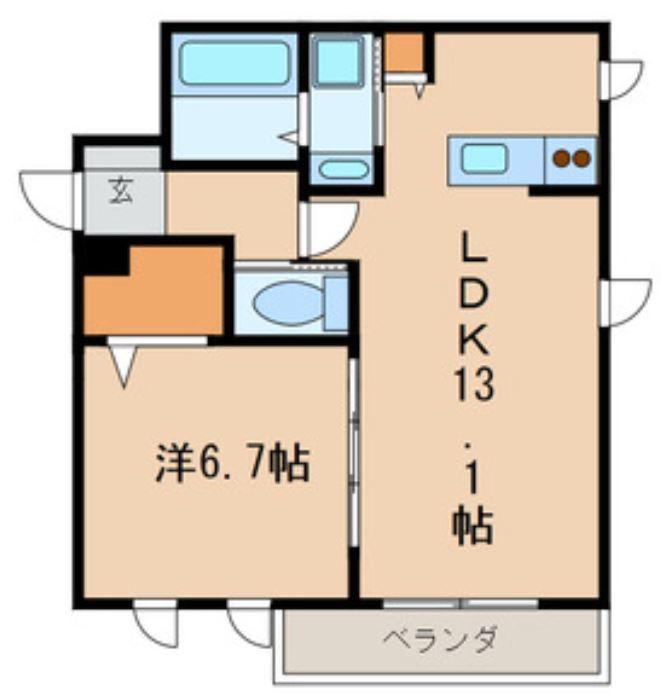 LA VENUS(1LDK/2階)の間取り写真