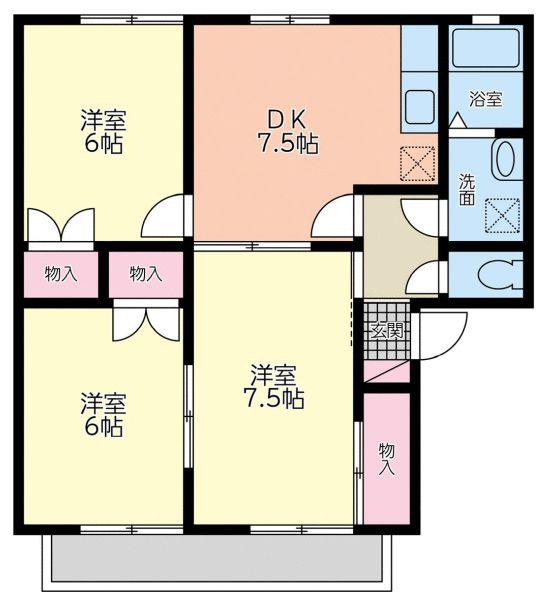 コーポアンダンテ(3DK/2階)の間取り写真