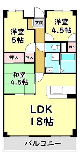 カームウイング(3LDK/1階)の間取り写真