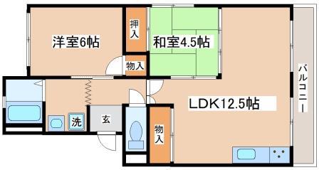 美善ハイツ(2LDK/3階)の間取り写真