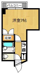 アトラスヒルズ(1K/2階)の間取り写真