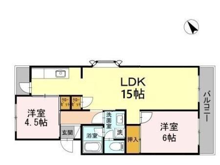 プレジデントタカヤ(2LDK/3階)の間取り写真