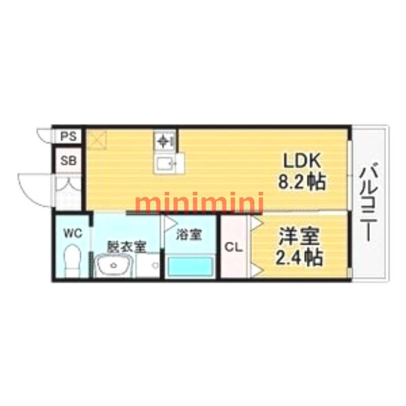 リアコート関大前II(1LDK/2階)の間取り写真