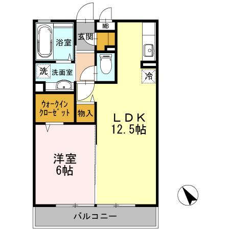 フォレストヒルズ(1LDK/1階)の間取り写真