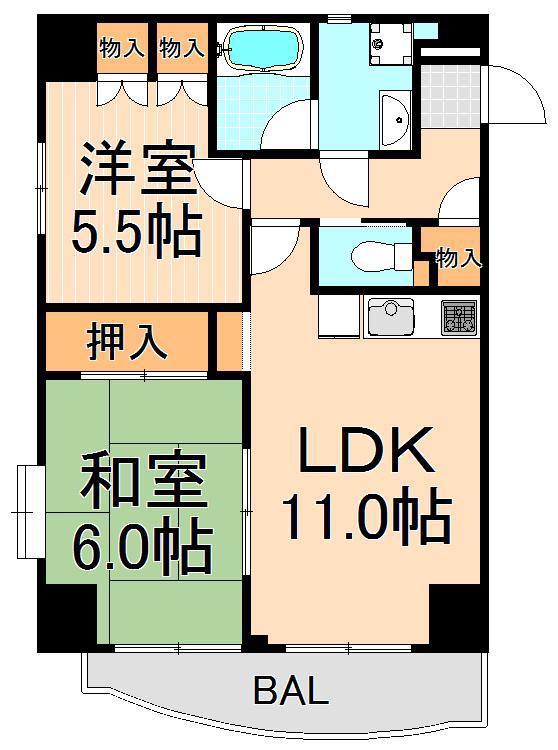 ハウス171(2LDK/2階)の間取り写真