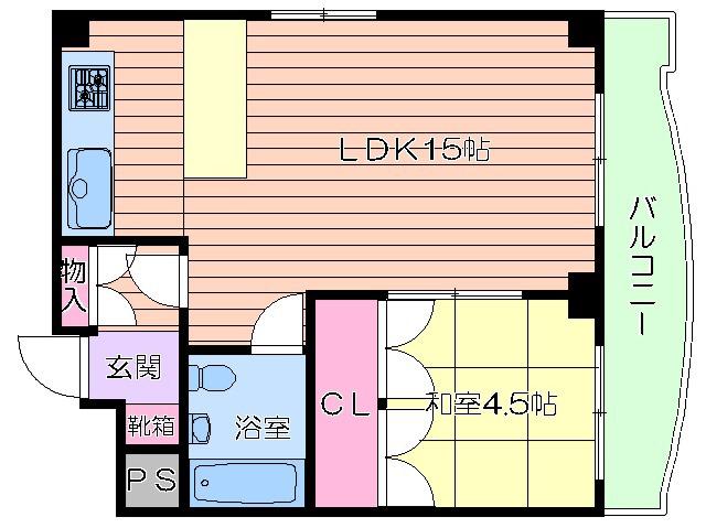 グランドールハタダ(1LDK/3階)の間取り写真