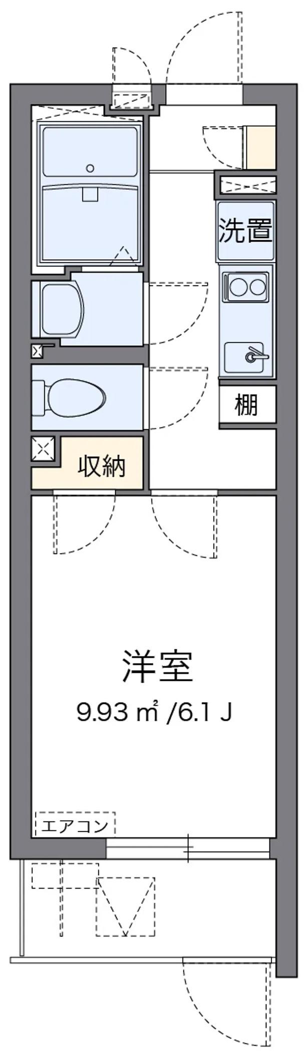 クレイノビッグアロー川崎(1K/1階)の間取り写真