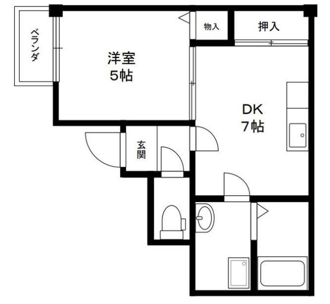 タミーコート(1DK/3階)の間取り写真
