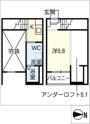 STARROBE(1K/1階)の間取り写真