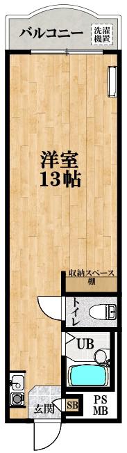 シャンテ・ムーラン(ワンルーム/3階)の間取り写真