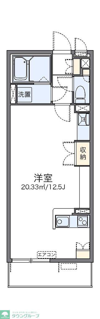 レオネクストエムフラッツ新里(ワンルーム/1階)の間取り写真