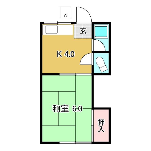 ブルーハイツ一宮東町(1K/3階)の間取り写真