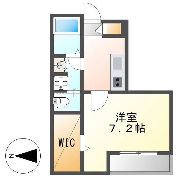 ヒルサイド見附町(1K/1階)の間取り写真
