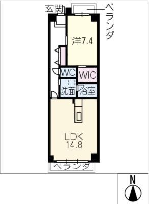 MS MANSION(1LDK/2階)の間取り写真