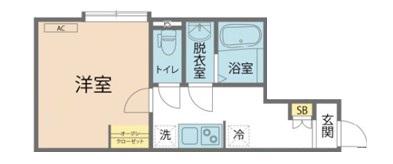 カインドネス相模大野ウエスト(1K/2階)の間取り写真