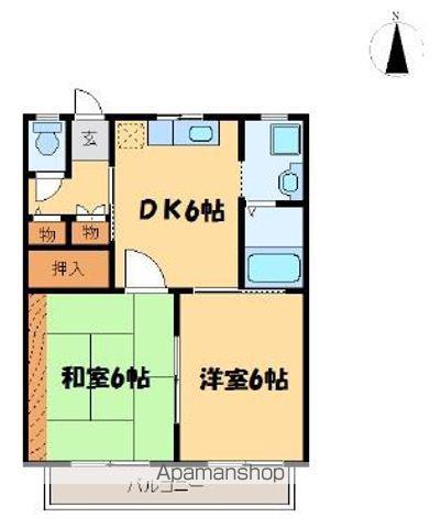 フレグランスタウン住吉6番館(2DK/1階)の間取り写真