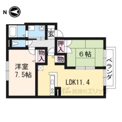 セジュールRS(2LDK/2階)の間取り写真