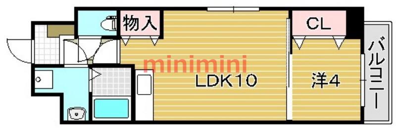 アンフィニVIII(1LDK/5階)の間取り写真