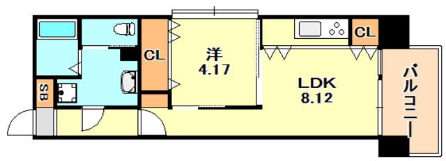スカイ・シーフロント塩屋(1LDK/7階)の間取り写真