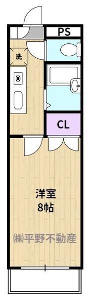 プライマリー日吉町(1K/3階)の間取り写真