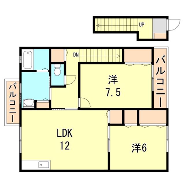 アムール(2LDK/2階)の間取り写真