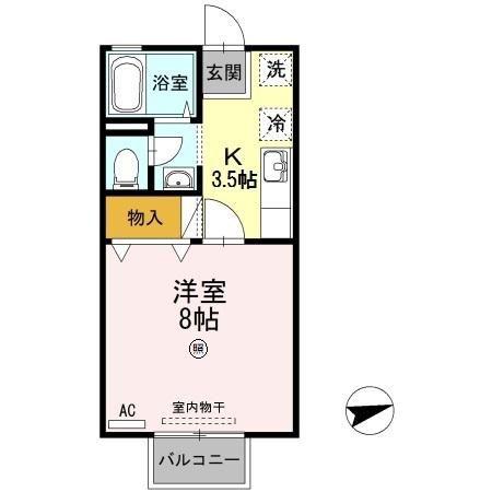 セジュール壱番館(1K/1階)の間取り写真