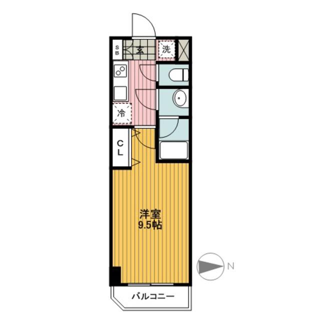 アンシャンテ錦が丘(1K/4階)の間取り写真