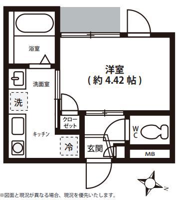 K-HOUSE西永福(1K/1階)の間取り写真
