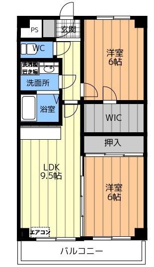 ライラック(2LDK/1階)の間取り写真