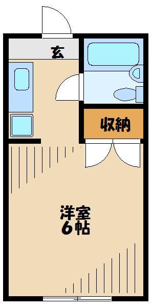 サンハイツクロダ(ワンルーム/2階)の間取り写真