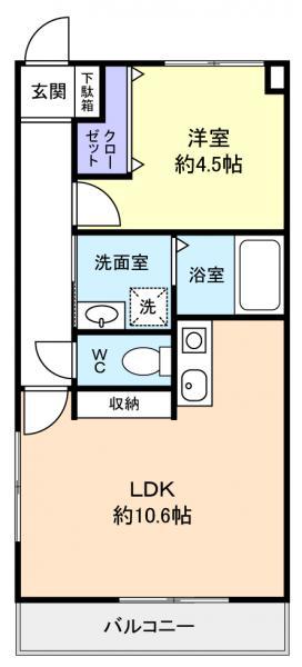 V-ROOM2(1LDK/1階)の間取り写真