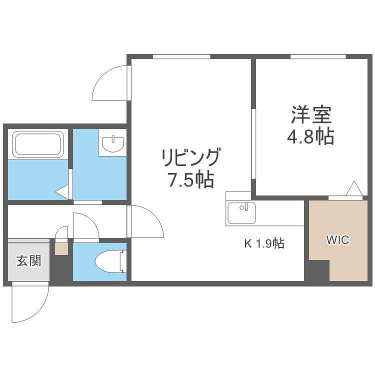 ナツゲン栄通20(1LDK/4階)の間取り写真
