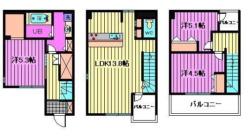 COMICHI浦和元町(3LDK/1階)の間取り写真